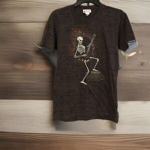 Disney Parks Small Aerosmith Rock 'n' Roller Coaster T-Shirt Skeleton Guitar Tee